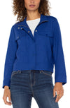 liverpool utility crop jacket blue topaz