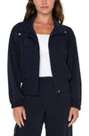 liverpool navy lunar blue zip up dolman athleisure jacket