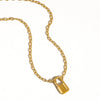 locky 18k gold plated non-tarnish waterproof lock chain necklace