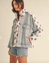 mable floral shearling denim jacket 
 oversized spring trendy womens jacket