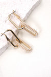 maeve link chain pearl drop earrings gold