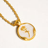 mallory 18k gold plated waterproof non- tarnish rose coin pendant necklace