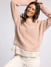 mena sweater thread & supply crewneck pullover basic womens fall winter sweater marled macchiato