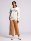 midwest sweatshirt thread & supply light heather grey oversized relaxed fit graphic sweatshirt crew neckline