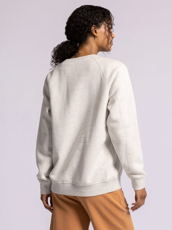 midwest sweatshirt thread & supply light heather grey oversized relaxed fit graphic sweatshirt crew neckline