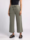 molina pants thread & supply dusty olive wide leg cropped ankle length drawstring waist side pockets comfy lounge pant