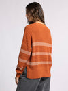 monica sweater thread & supply amber ivory basic womens fall winter crewneck pullover relaxed fit multi stripe sweater