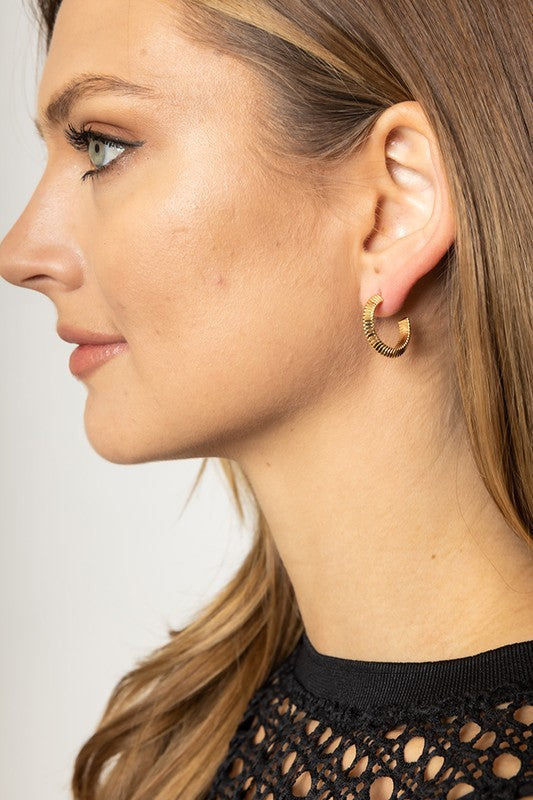 The Ophelia Textured Hoop Earrings
