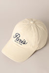 paris social club embroidered 
 baseball hat black white