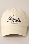 paris social club embroidered 
 baseball hat black white