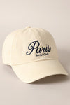 paris social club embroidered 
 baseball hat black white