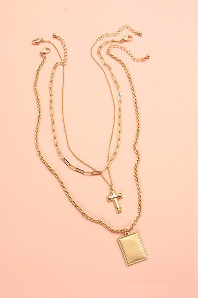 The Piper Boho Tag Cross Necklace