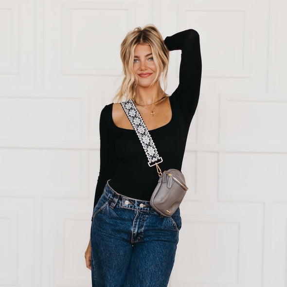 pretty simple ellie crossbody bag metallic gunmetal gray