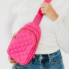 pretty simple pinelope puffer bum bag fuchsia pink