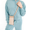 pretty simple woven double duty phone bag checkered tan