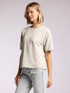 raiya tee thread & supply short sleeve sweat shirt shirt raw edges soft grey