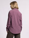 rylan shirt thread & supply eggplant super soft ribbed button up top shacket