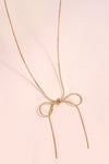 snake chain bow necklace gold trendy feminine chic