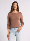 stacy top thread & supply clove basic crewneck ribbed long sleeve layering top