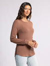 stacy top thread & supply clove basic crewneck ribbed long sleeve layering top