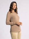 stacy top thread & supply toasted coconut basic crewneck ribbed long sleeve layering top