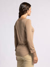 stacy top thread & supply toasted coconut basic crewneck ribbed long sleeve layering top