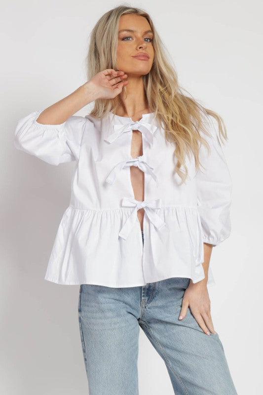 The Larisa Bow Front Blouse