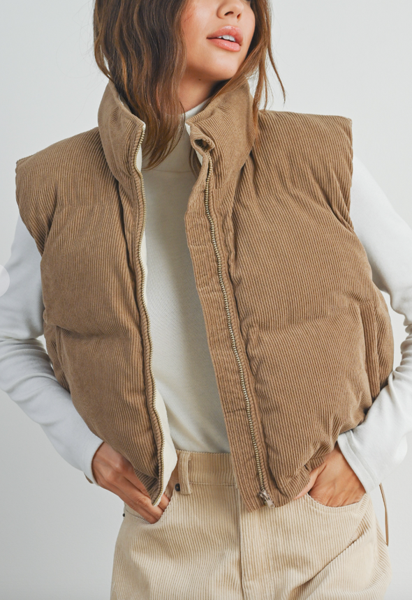 The Kiara Corduroy Puffer Vest