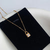 The Turner 18k Gold Plated Petite Rhinestone Lock Necklace