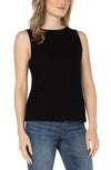 sweater tank ribbed black boat neckline