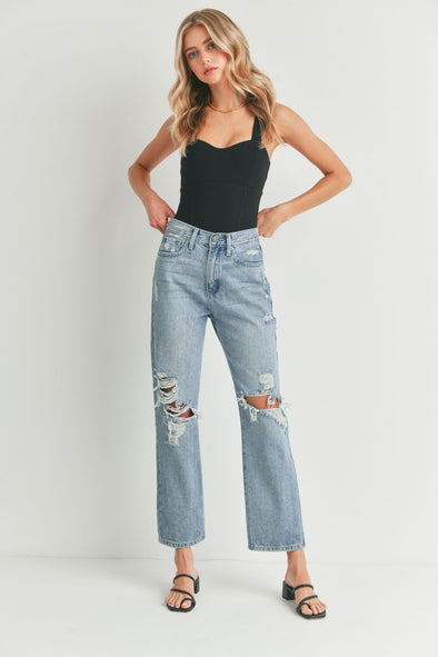 Buy Mid Rise Straight Leg Dad Jean for CAD 108.00