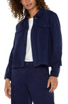 liverpool jacket pleated back jacket navy front seam detail