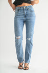 The Ellie Distressed Straight Leg Jeans