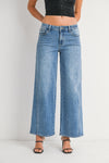 The Blakely Mid Rise Seamed Wide Leg Jeans