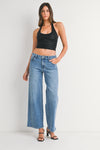 The Blakely Mid Rise Seamed Wide Leg Jeans