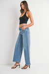 The Blakely Mid Rise Seamed Wide Leg Jeans