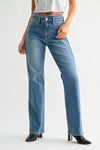 The Gracie High Rise Waistband Detail Wide Leg Jeans