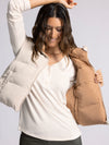 issey reversible vest thread & supply cropped puffer vest womens fall winter basic tofu macchiato