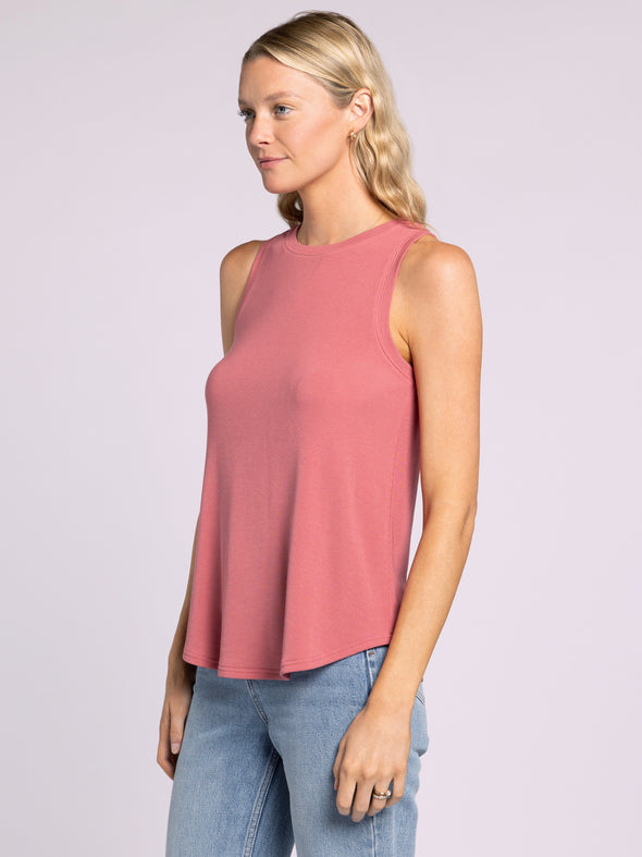 thread & supply sinclair tank top relaxed fit crewneck slate rose