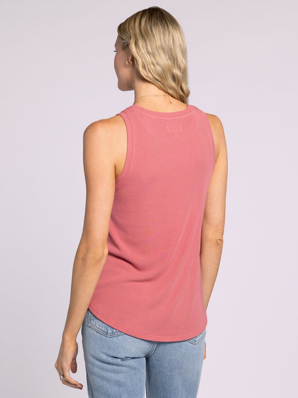 thread & supply sinclair tank top relaxed fit crewneck slate rose