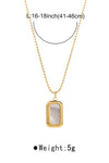 The Victoria 18k Gold Plated Rectangle Shell Pendant Necklace