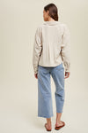 wishlist corduroy relaxed fit cropped shacket lightweight sand beige