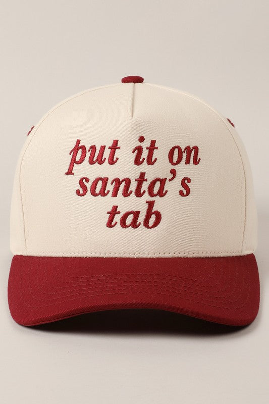 womens trendy put it on santas tab holiday baseball trucker hat