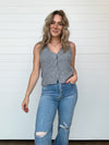 button up heather grey sweater vest