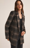 z supply kingston relaxed plaid blazer black latte