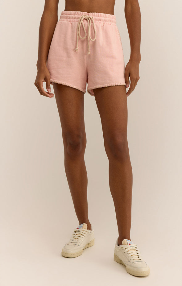 zsupply cotton french terry knit sweat short harrington shorts summer peach