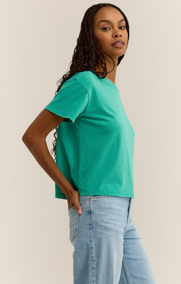 go to tee classic fit short sleeve t-shirt crewneck bermuda green z supply