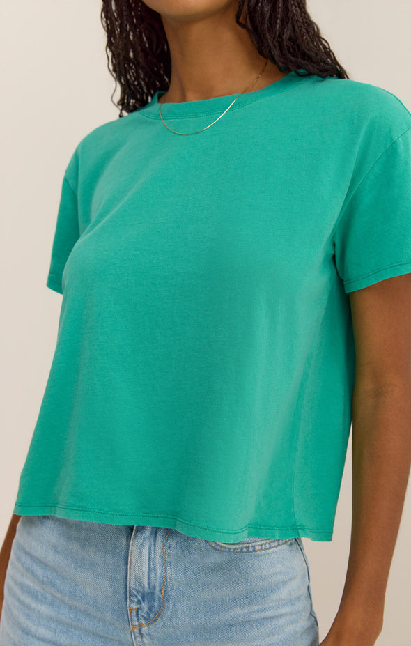 go to tee classic fit short sleeve t-shirt crewneck bermuda green z supply