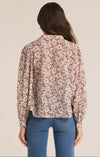 z supply esme la paz floral blouse v-neck long sleeve relaxed fit feminine fall dressy top latte tan