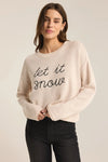 z supply sienna sweater winter white let it snow graphic